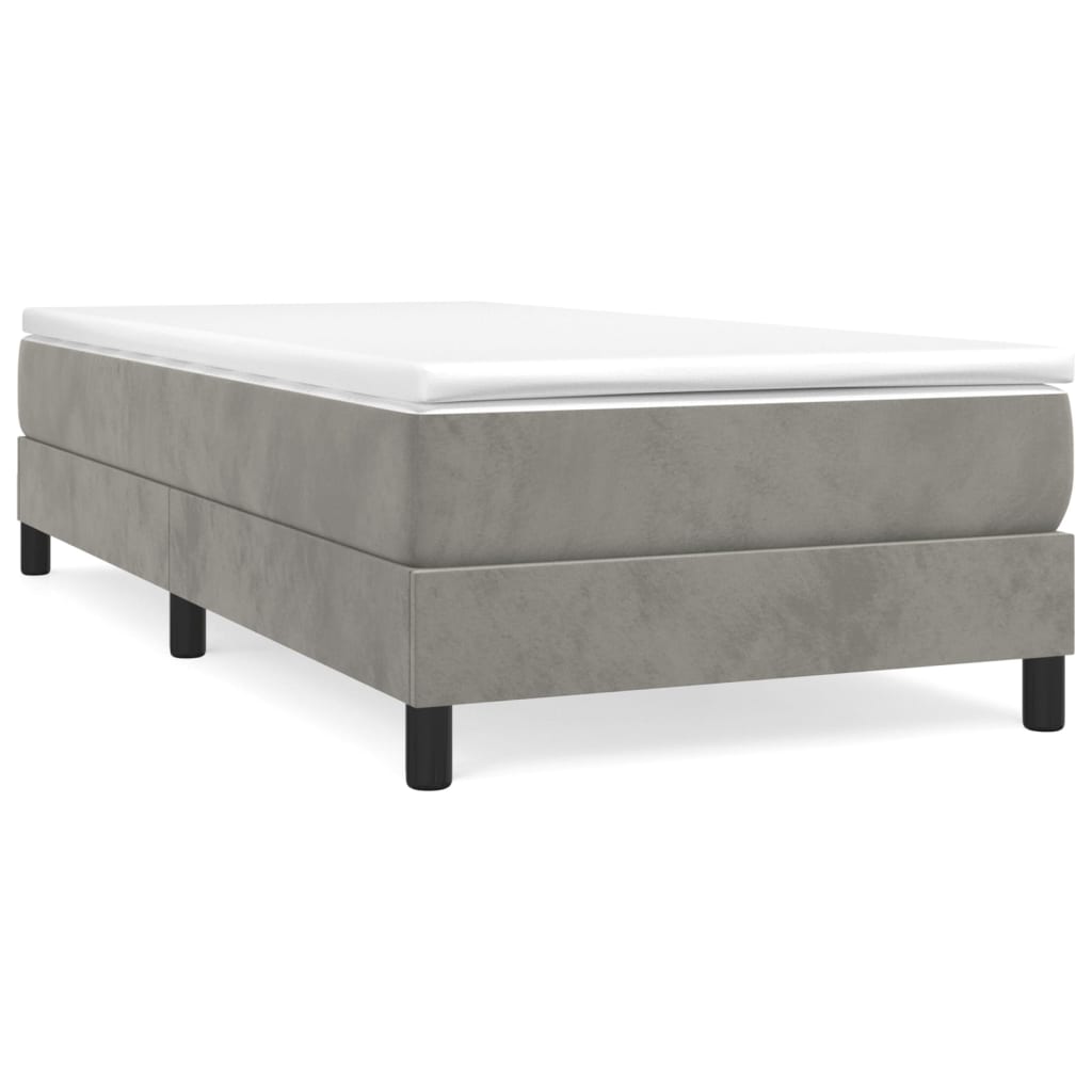 vidaXL Sommier à lattes de lit et matelas Gris clair 90x190 cm Velours