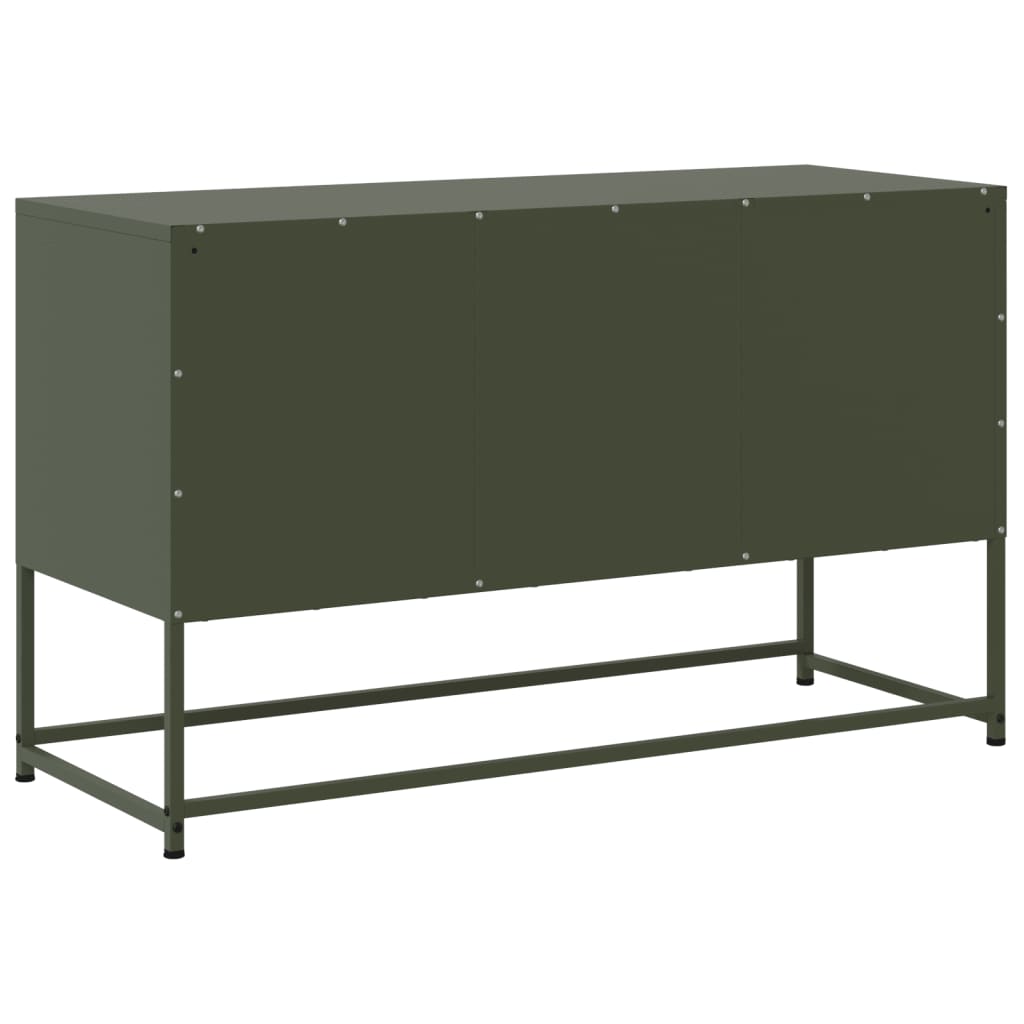 vidaXL Meuble TV vert olive 100,5x39x60,5 cm acier