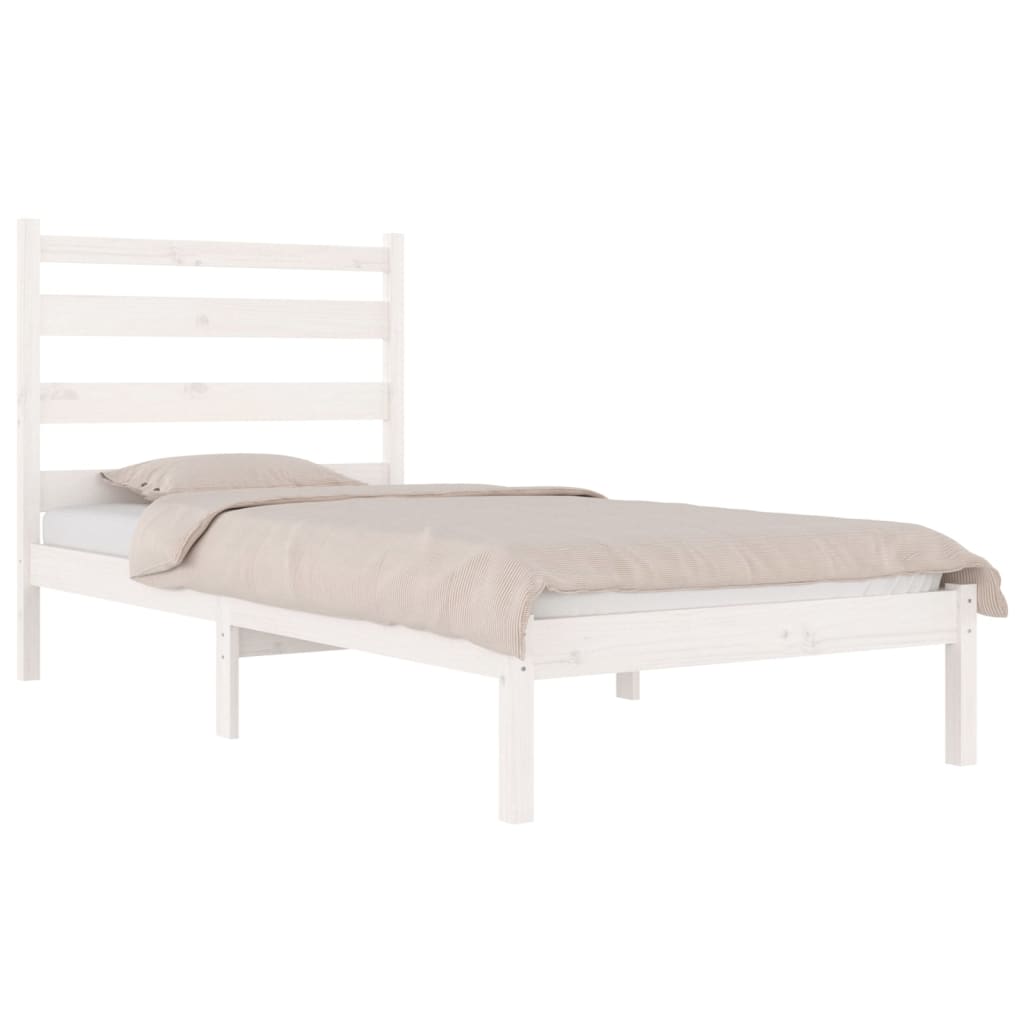 vidaXL Cadre de lit Blanc Bois de pin massif 100x200 cm