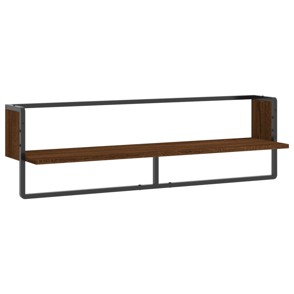 vidaXL Étagère murale avec barre chêne marron 100x25x30 cm