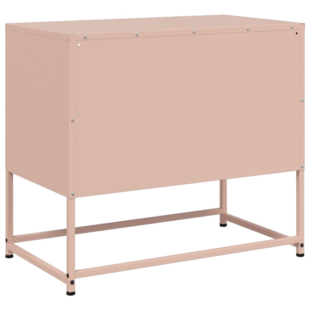 vidaXL Meuble TV rose 68x39x60,5 cm acier