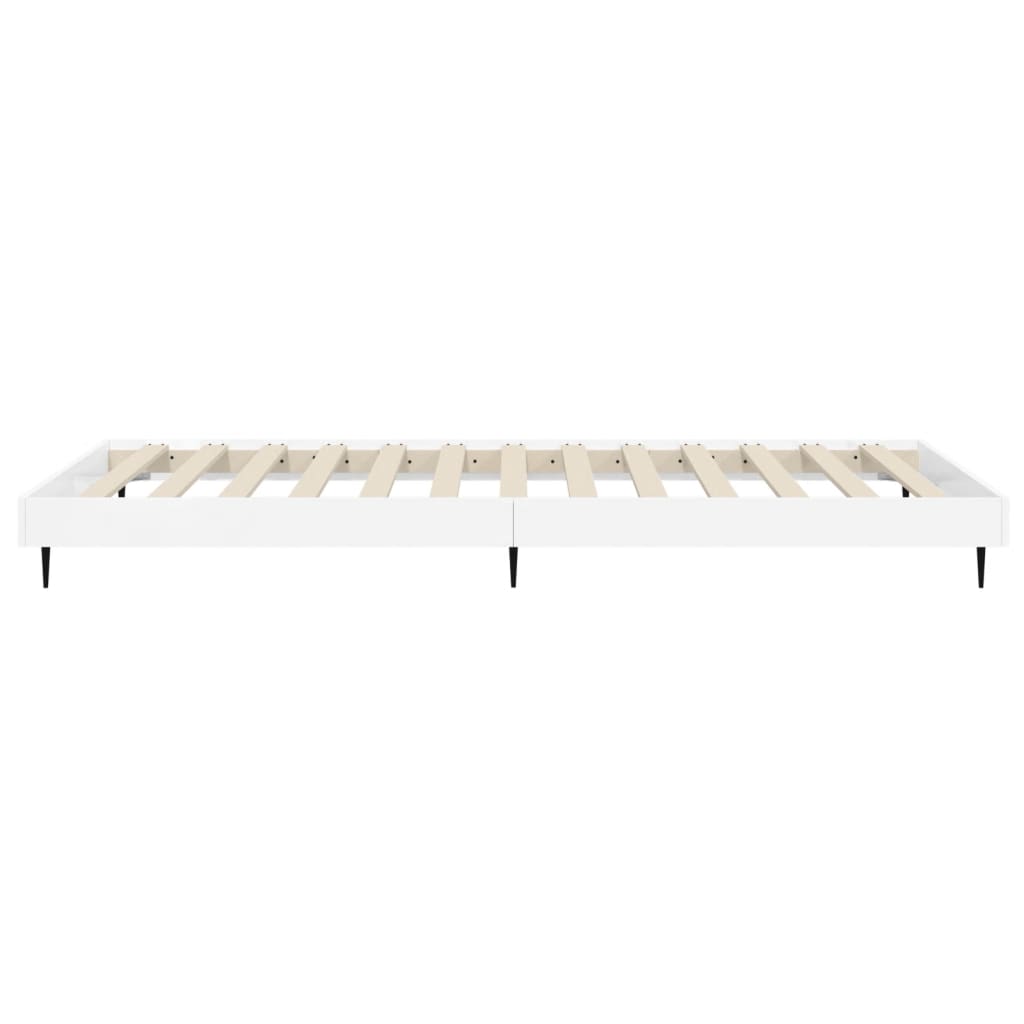 vidaXL Cadre de lit blanc brillant 90x200 cm bois d'ingénierie