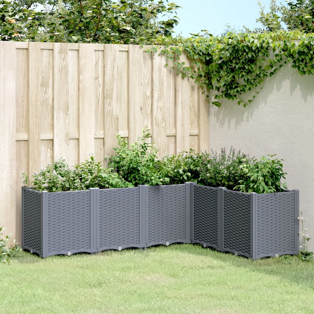 vidaXL Jardinière gris 160x120x53 cm polypropylène