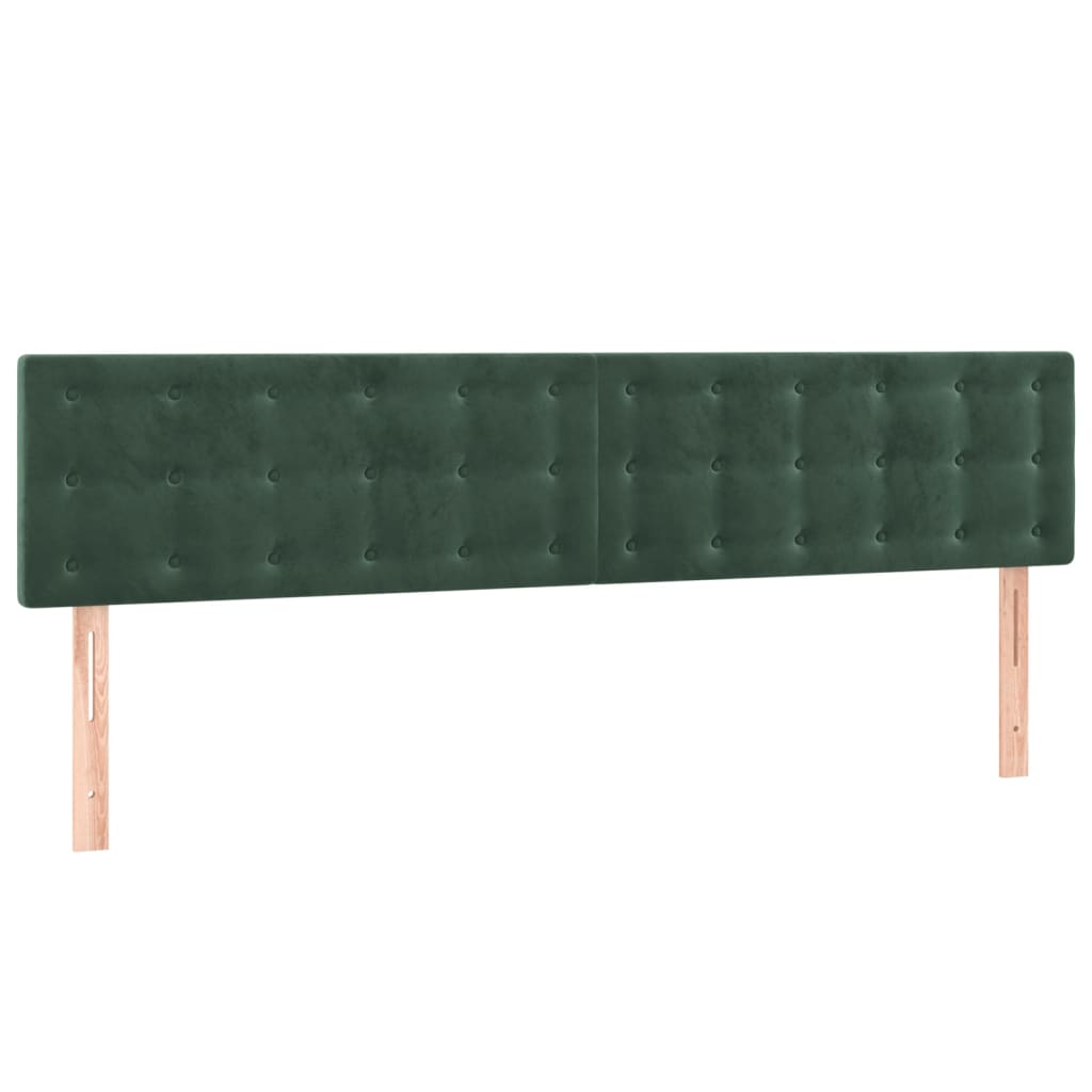 vidaXL Tête de lit à LED Vert foncé 180x5x78/88 cm Velours