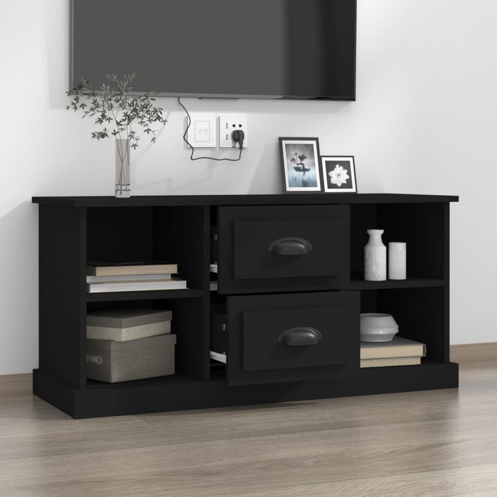 vidaXL Meuble TV noir 99,5x35,5x48 cm bois d'ingénierie