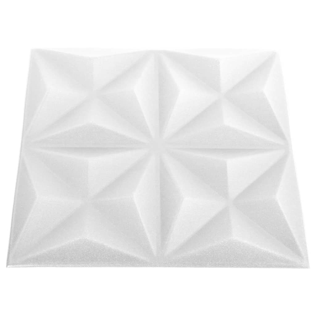 vidaXL Panneaux muraux 3D 48 pcs 50x50 cm blanc origami 12 m²