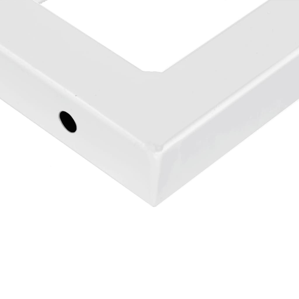 vidaXL Supports d'étagères pour lavabo 2 pcs blanc trapèze acier