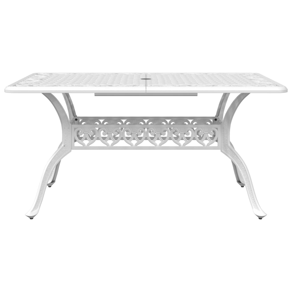 vidaXL Ensemble à manger de jardin 5 pcs blanc aluminium coulé