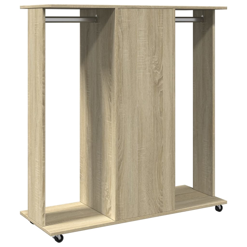 vidaXL Garde-robe avec roues chêne sonoma 102x38x110cm bois ingénierie