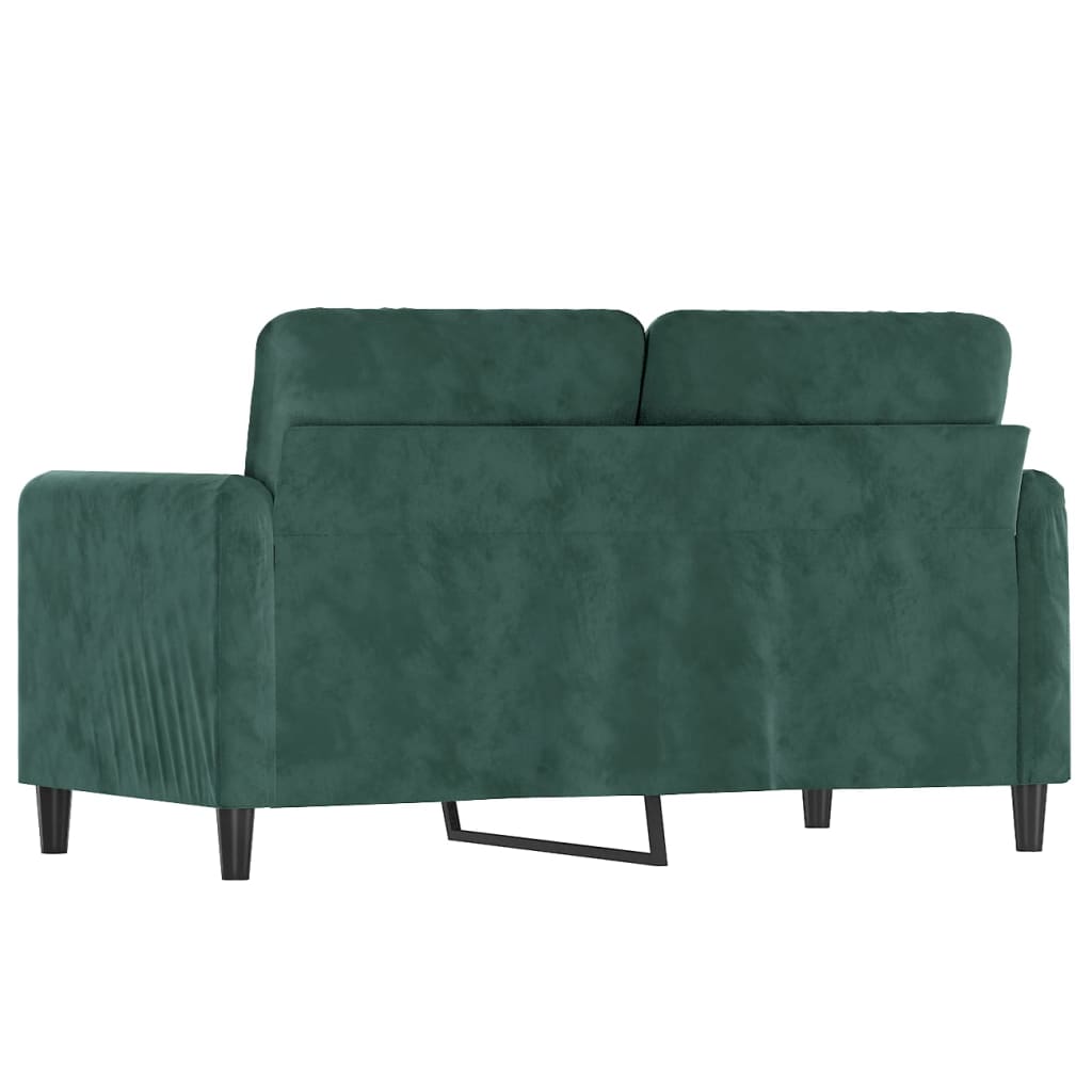 vidaXL Canapé à 2 places Vert foncé 120 cm Velours