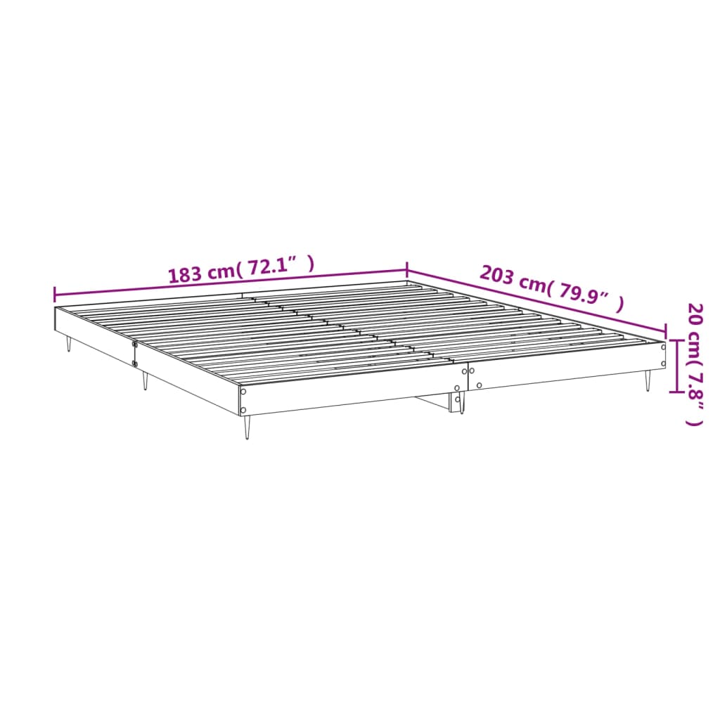 vidaXL Cadre de lit sans matelas chêne marron 180x200 cm