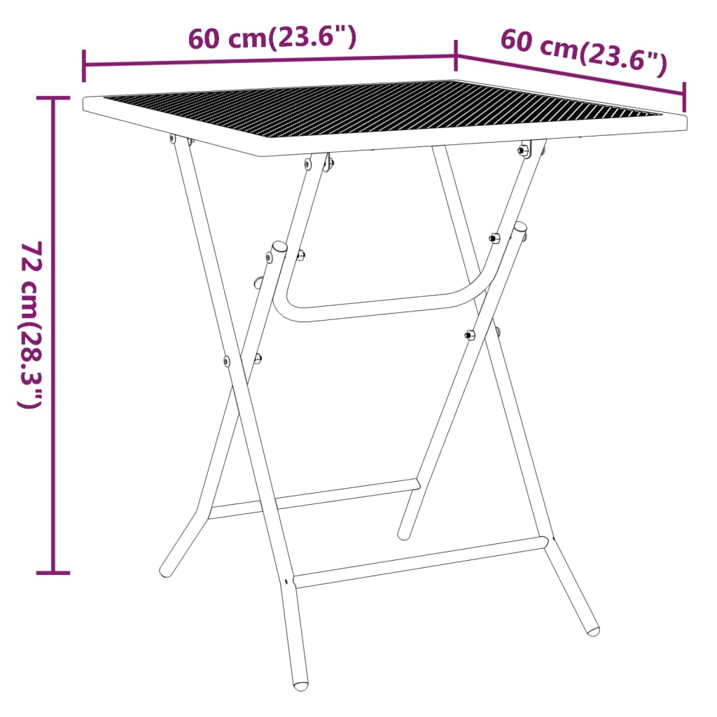 vidaXL Ensemble à manger de jardin 5 pcs Maille Métal Anthracite