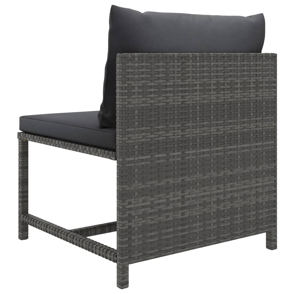 vidaXL Salon de jardin 4 pcs avec coussins Résine tressée Gris