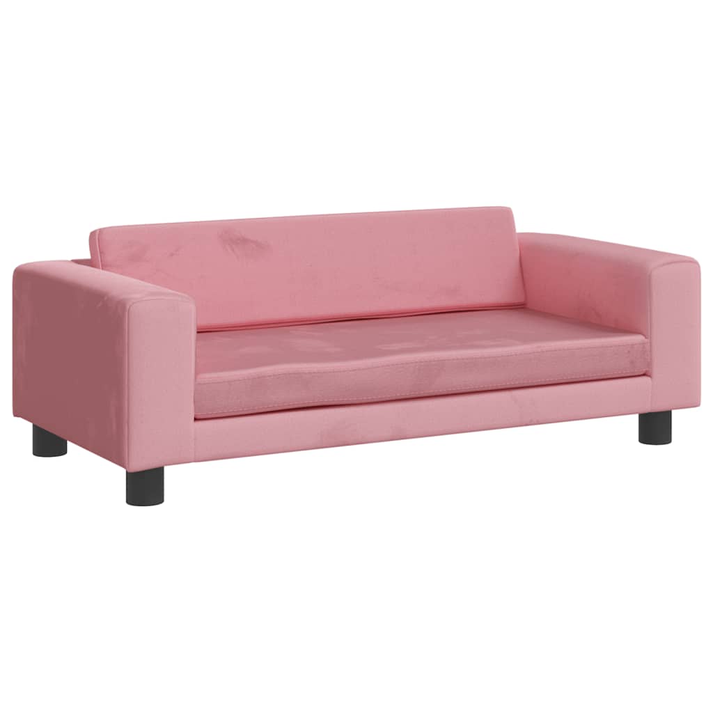 vidaXL Canapé avec repose-pied pour enfants rose 100x50x30 cm velours