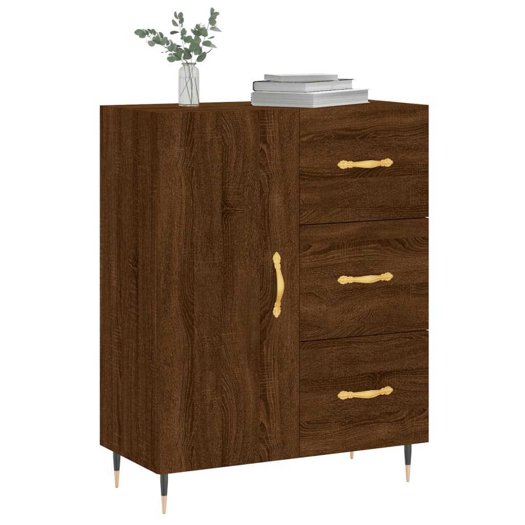 vidaXL Buffet chêne marron 69,5x34x90 cm bois d'ingénierie