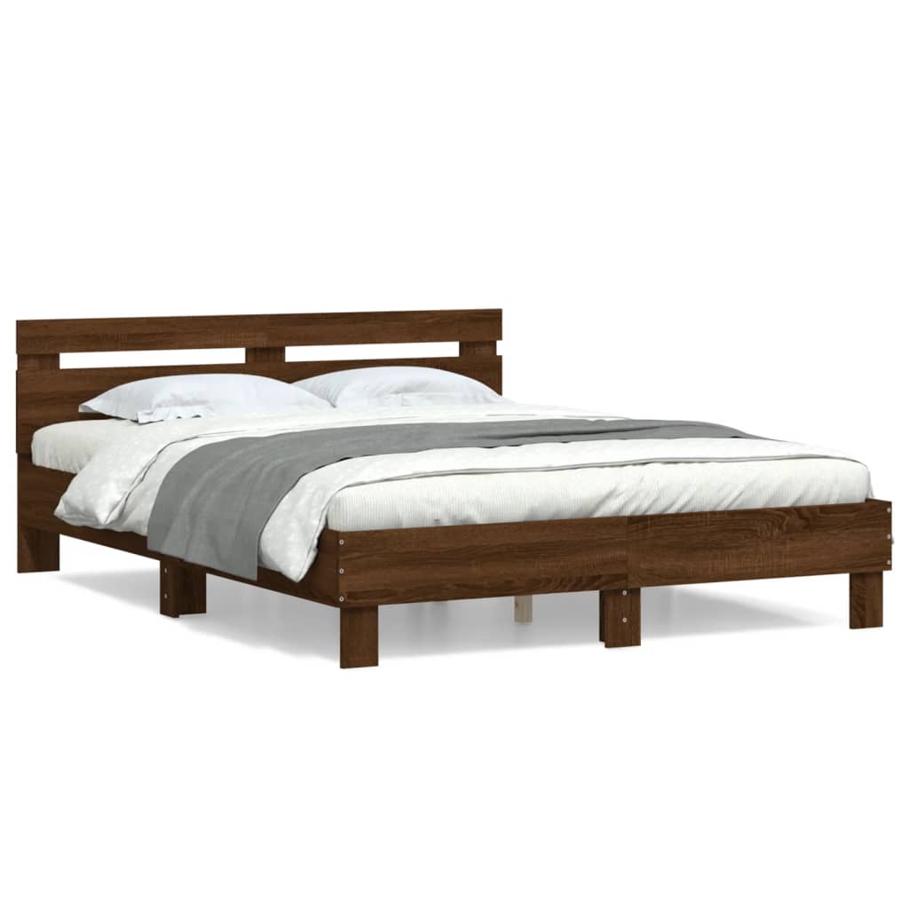 vidaXL Cadre de lit sans matelas chêne marron 140x190 cm