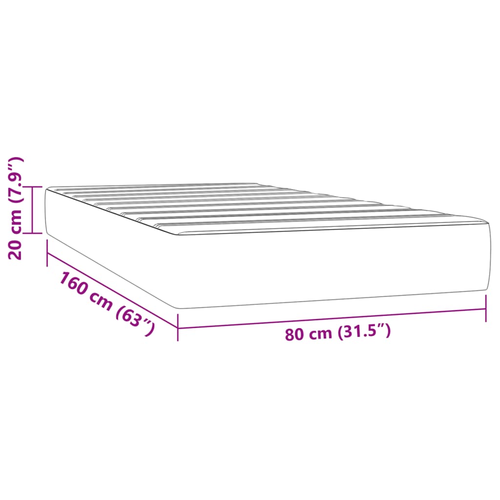 vidaXL Matelas à ressorts ensachés pour enfants bleu 80x160 cm tissu