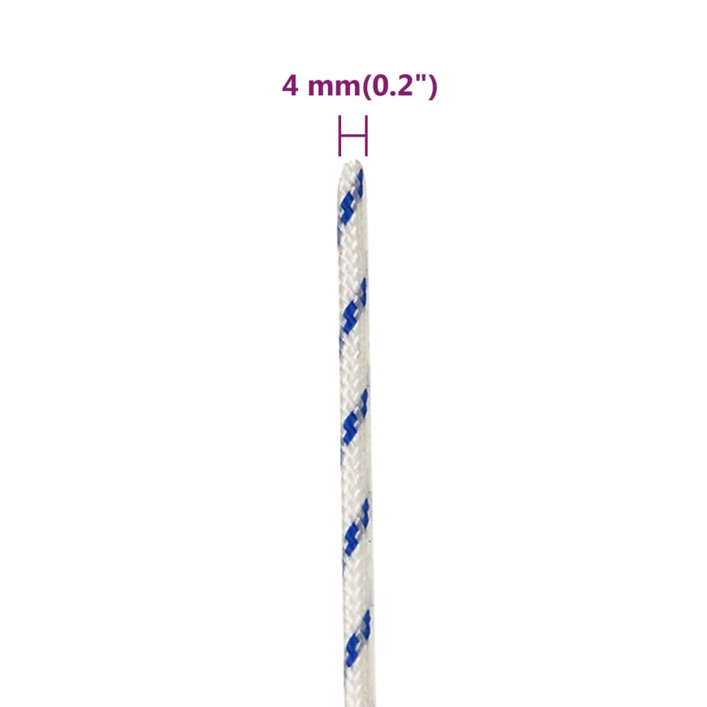 vidaXL Corde de bateau Blanc 4 mm 500 m polypropylène