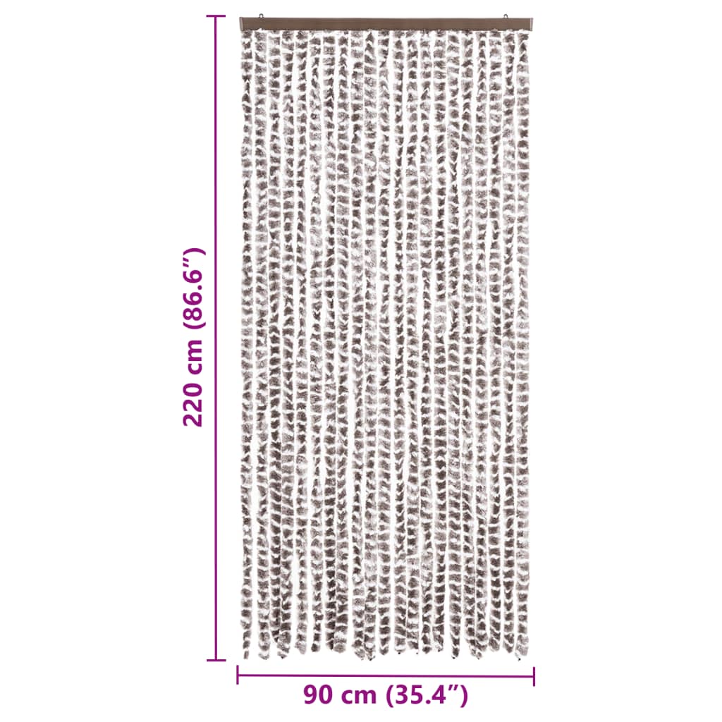 vidaXL Moustiquaire Taupe et blanc 90x220 cm Chenille