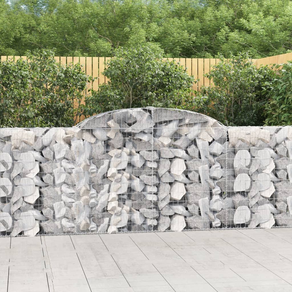 vidaXL Paniers à gabions arqués 6 pcs 300x30x100/120 cm fer galvanisé