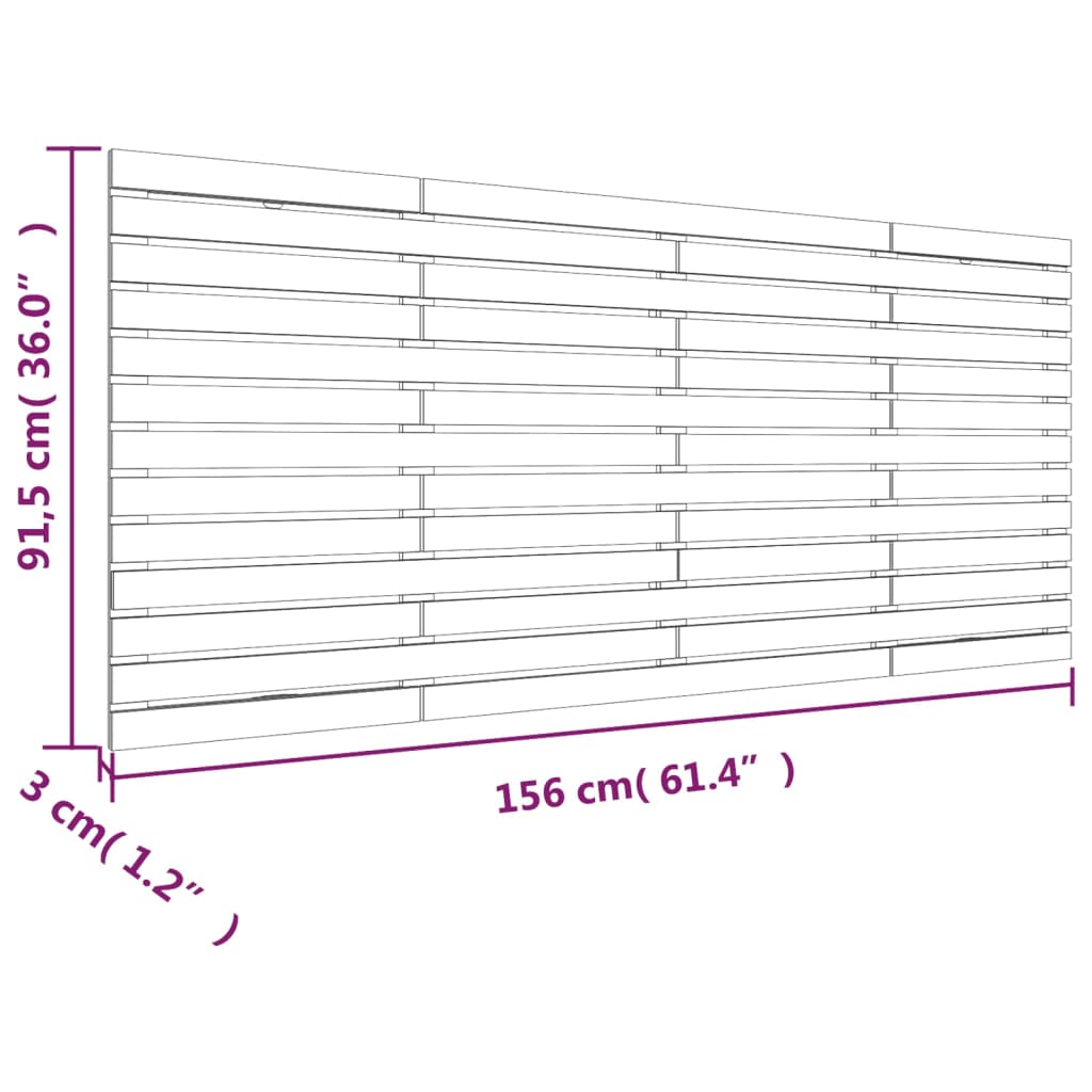 vidaXL Tête de lit murale 156x3x91,5 cm Bois massif de pin