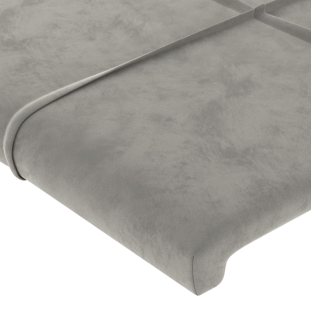 vidaXL Tête de lit à LED Gris clair 103x16x78/88 cm Velours