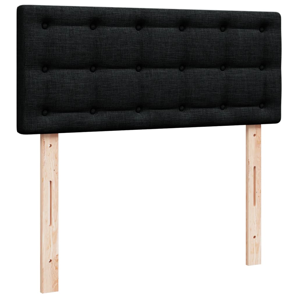 vidaXL Sommier à lattes de lit avec matelas Noir 120x200 cm Tissu