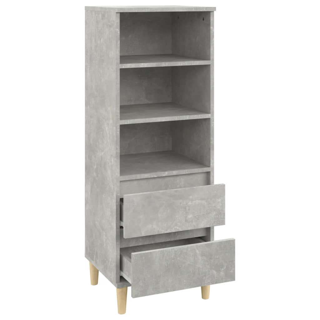 vidaXL Buffet haut Gris béton 40x36x110 cm Bois d'ingénierie