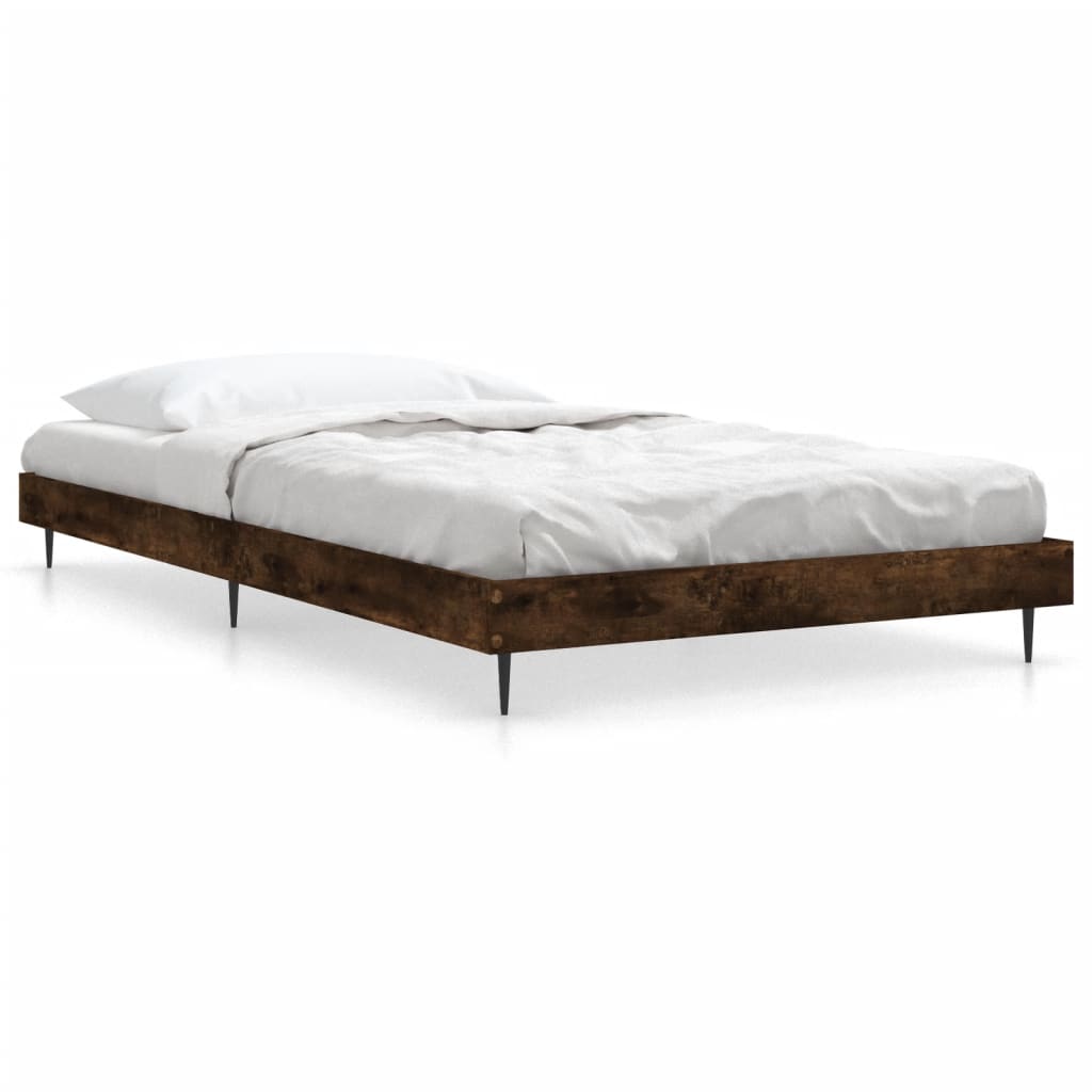 vidaXL Cadre de lit sans matelas chêne fumé 90x200cm bois d'ingénierie