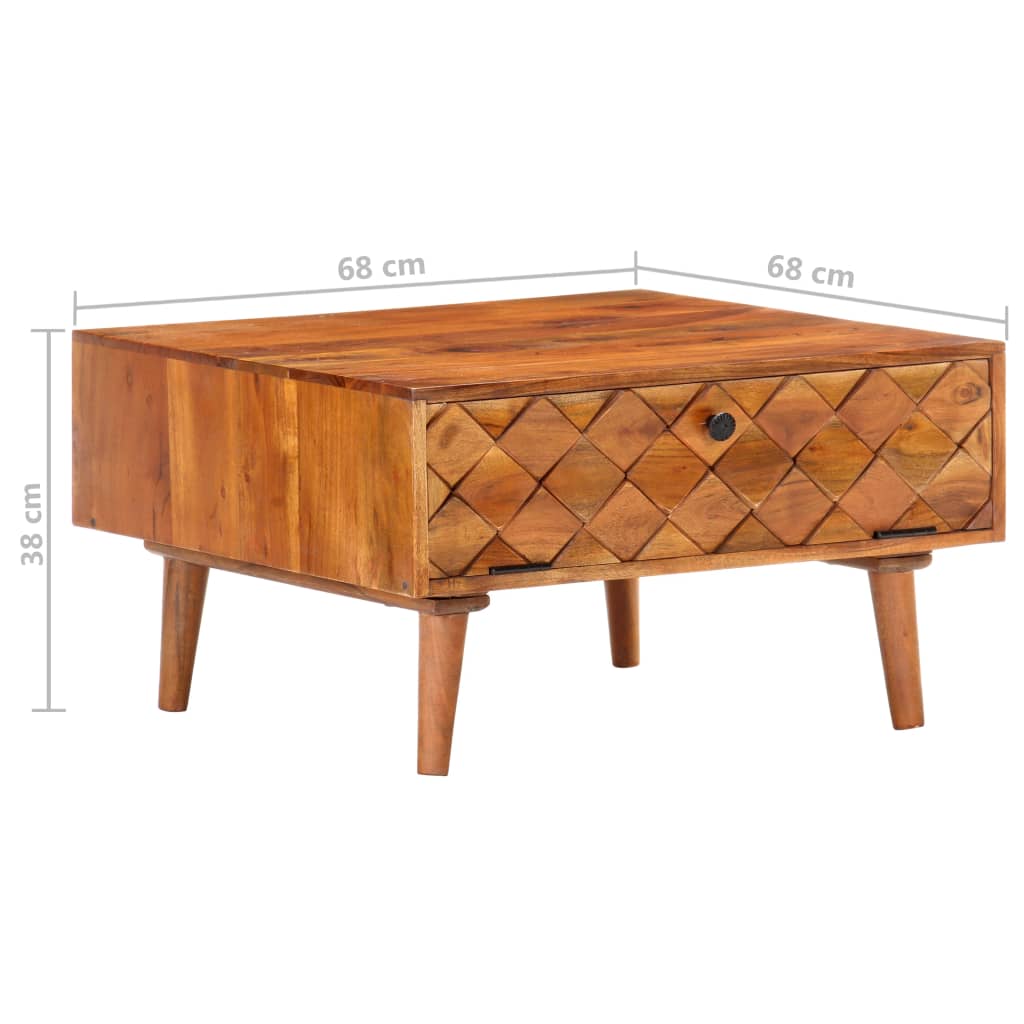 vidaXL Table basse 68x68x38 cm Bois d'acacia solide