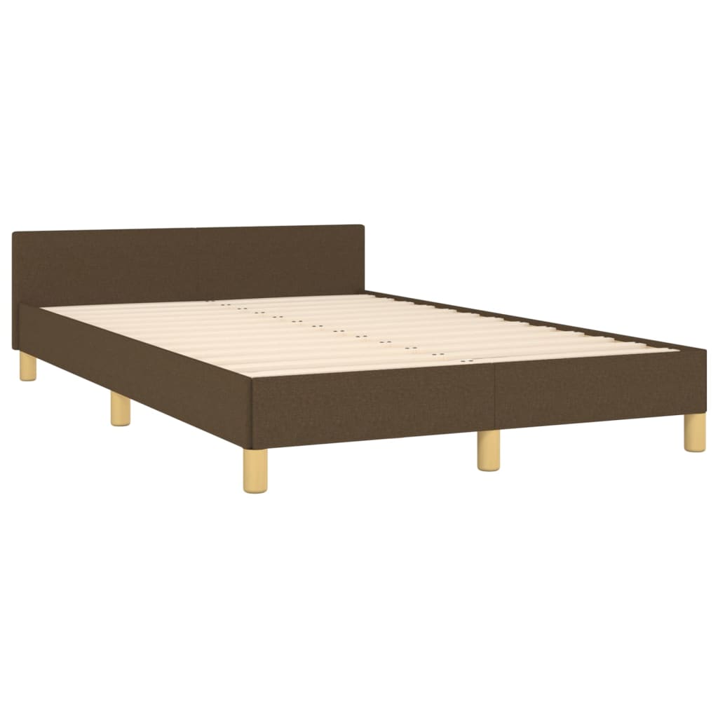 vidaXL Cadre de lit sans matelas marron foncé 120x190 cm tissu