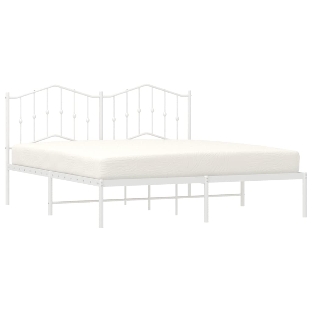 vidaXL Cadre de lit métal sans matelas et tête de lit blanc 183x213 cm