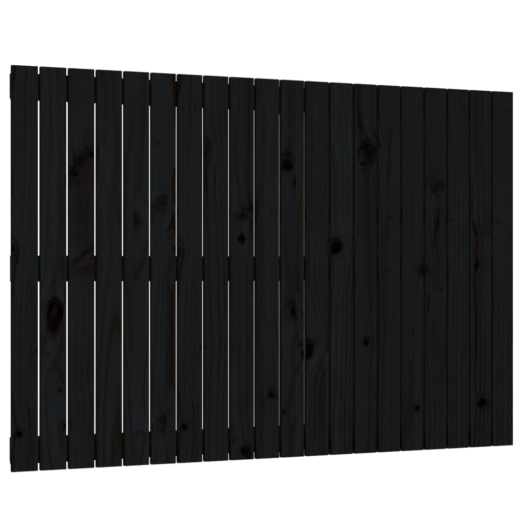 vidaXL Tête de lit murale Noir 127,5x3x90 cm Bois massif de pin