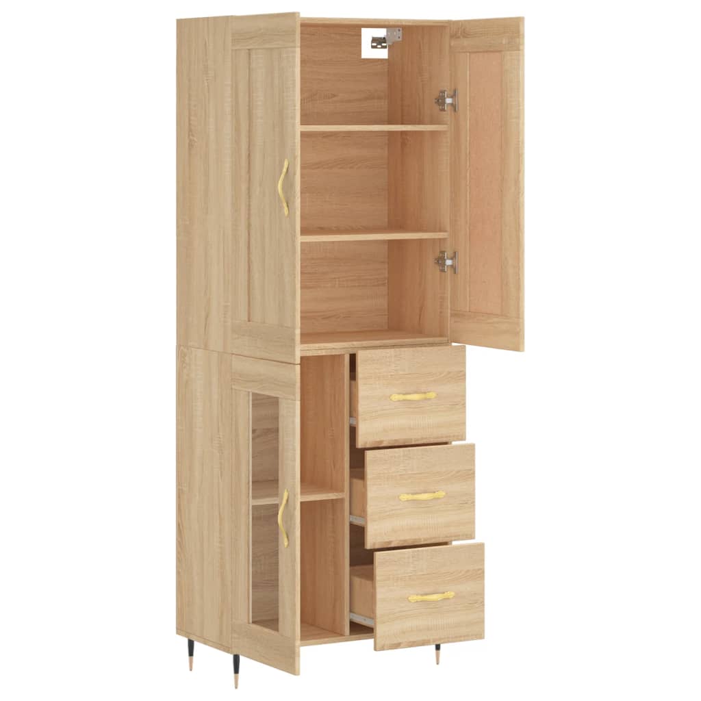 vidaXL Buffet haut Chêne sonoma 69,5x34x180 cm Bois d'ingénierie