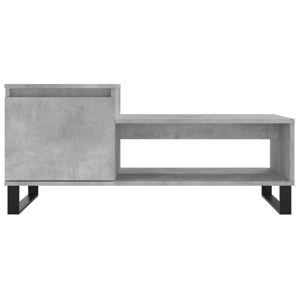 vidaXL Table basse Gris béton 100x50x45 cm Bois d'ingénierie