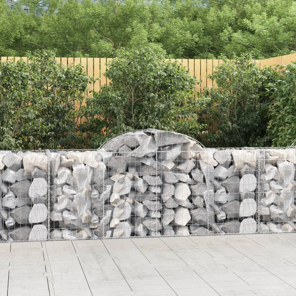 vidaXL Paniers à gabions arqués 14 pcs 200x50x80/100 cm Fer galvanisé