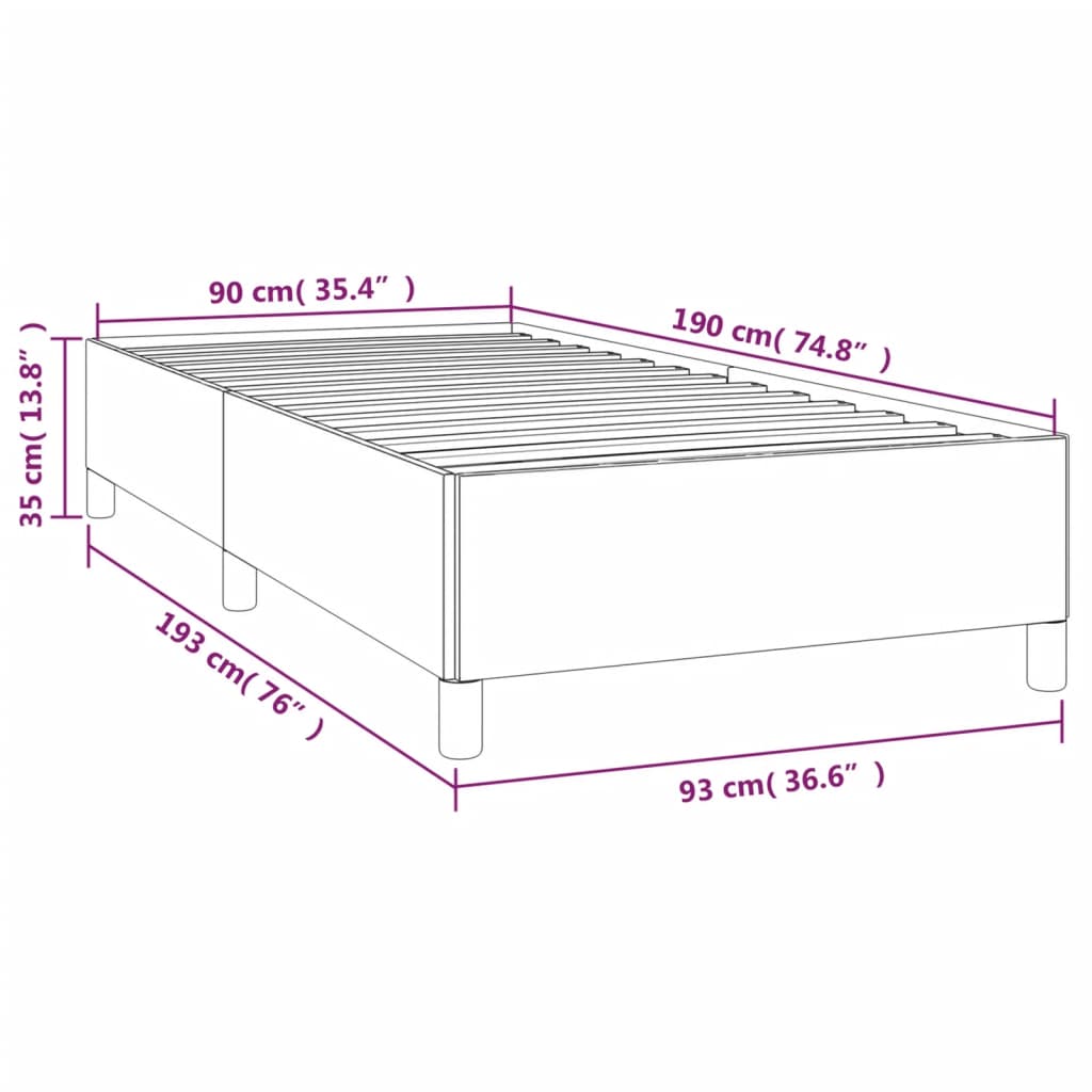 vidaXL Cadre de lit sans matelas gris clair 90x190 cm tissu