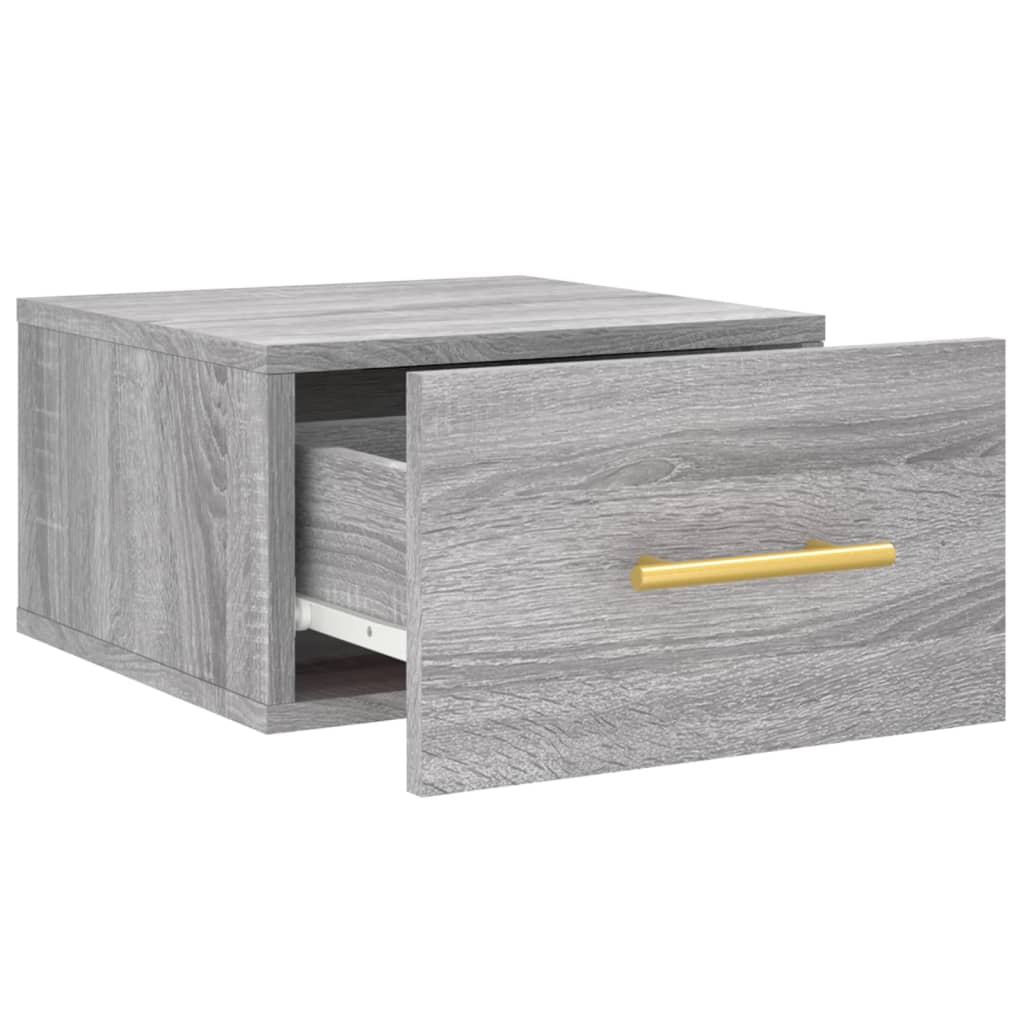 vidaXL Table de chevet murale sonoma gris 35x35x20 cm