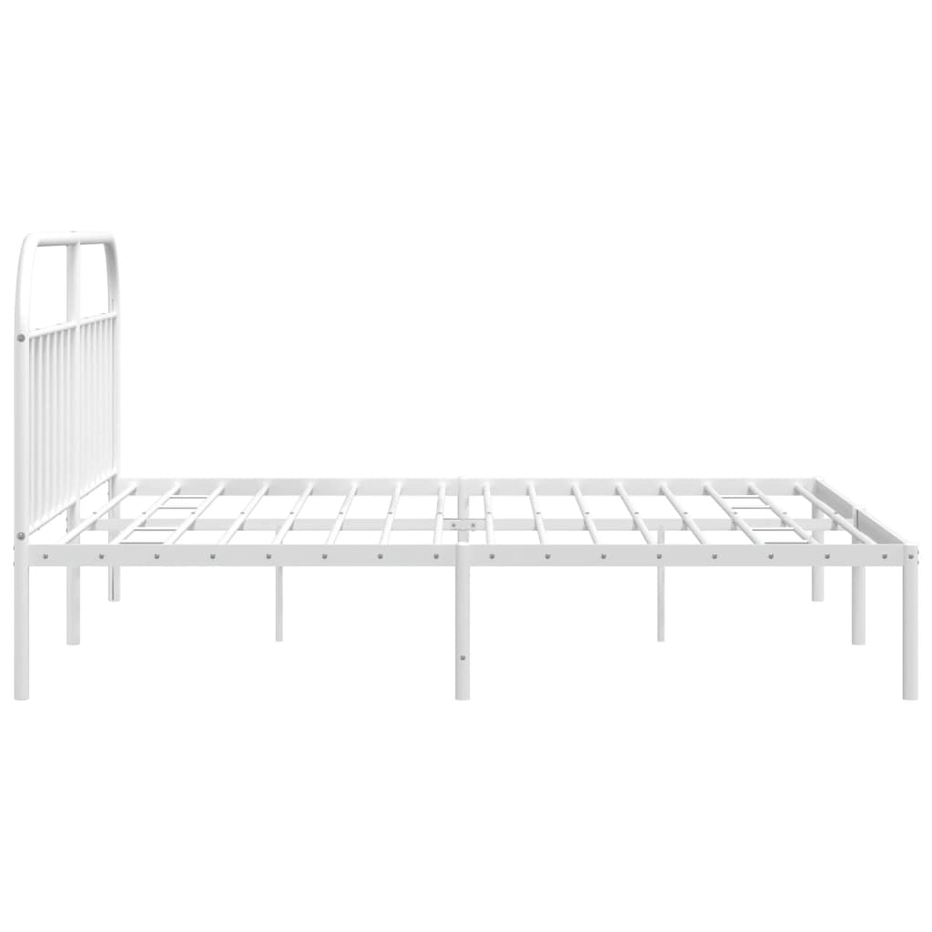 vidaXL Cadre de lit métal sans matelas et tête de lit blanc 193x203 cm