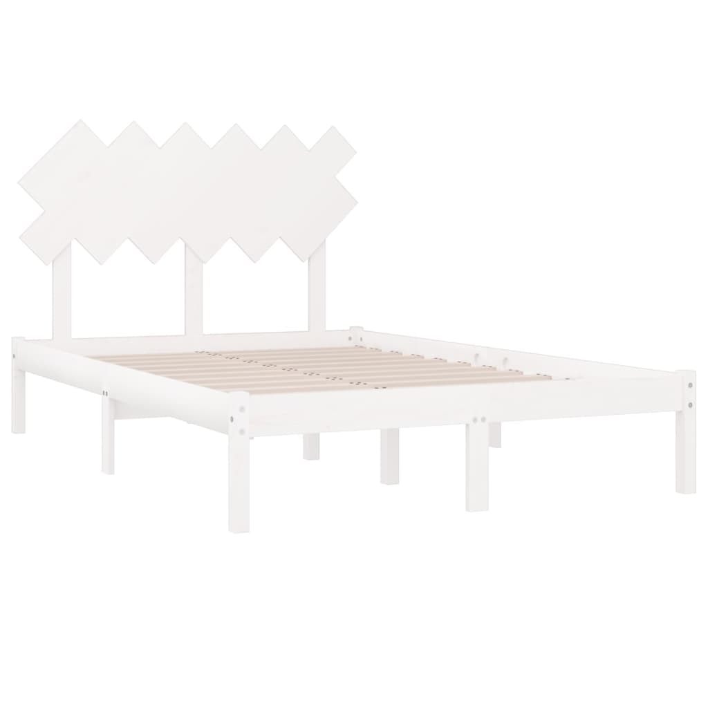 vidaXL Cadre de lit Blanc 120x200 cm Bois massif