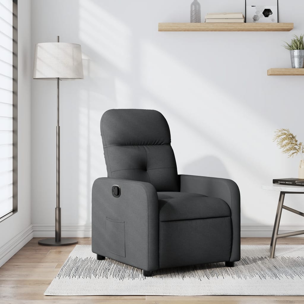 vidaXL Fauteuil inclinable Gris foncé Tissu