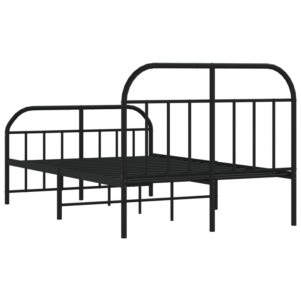 vidaXL Cadre de lit métal sans matelas avec pied de lit noir 120x190cm