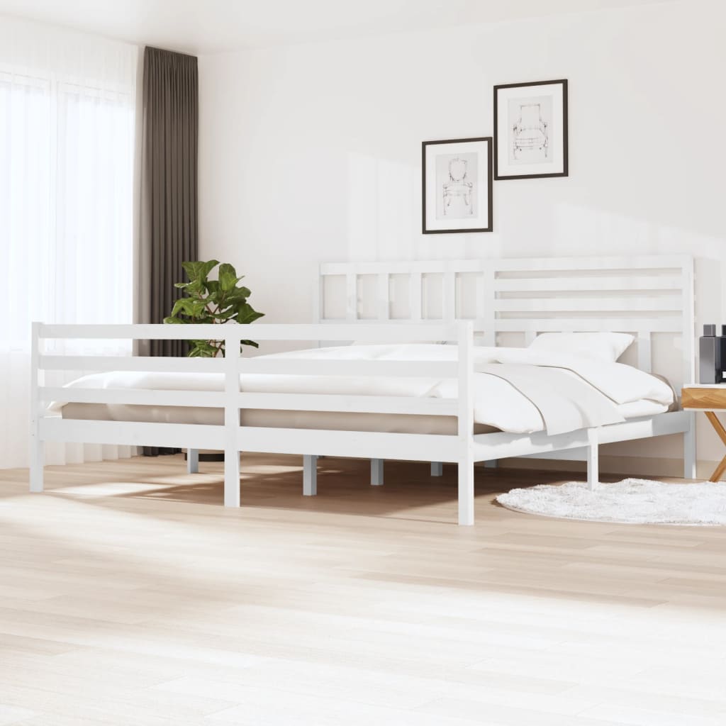 vidaXL Cadre de lit sans matelas blanc 180x200 cm bois massif