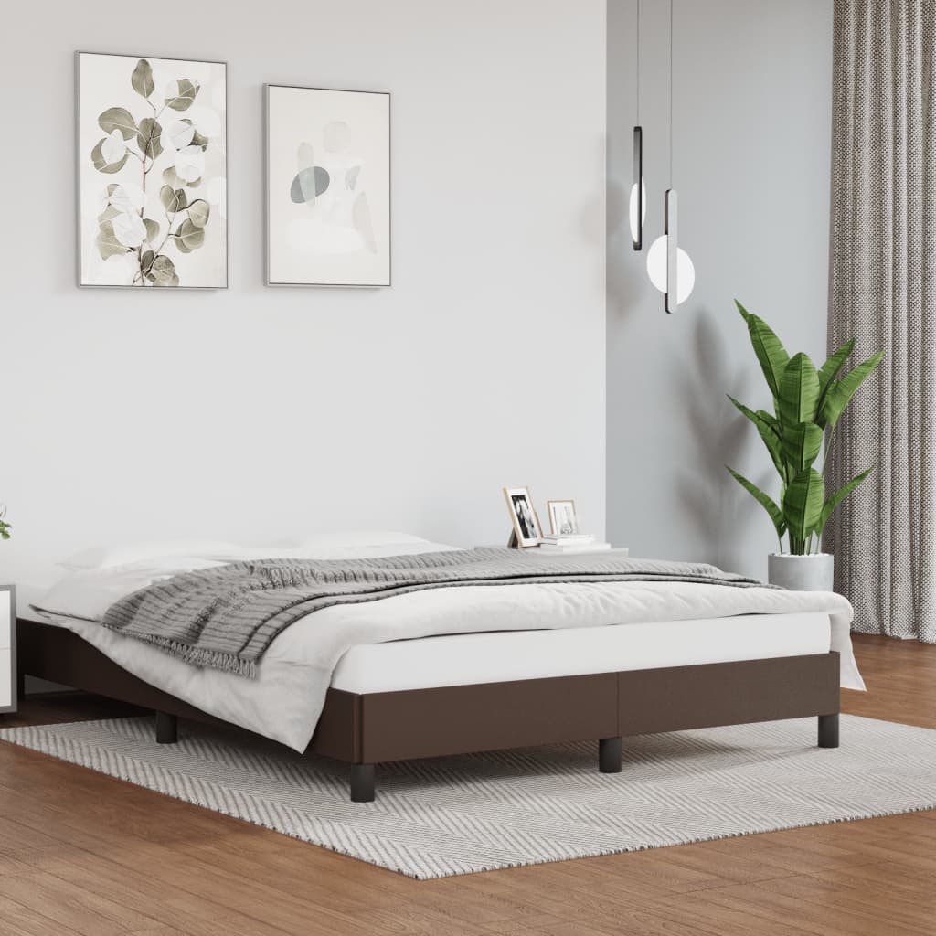 vidaXL Cadre de lit sans matelas marron 140x200 cm similicuir