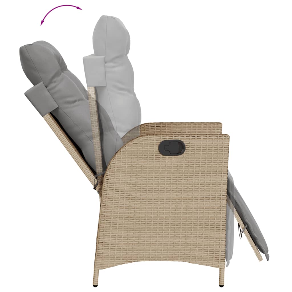 vidaXL Ensemble à manger de jardin et coussins 9 pcs mélange beige