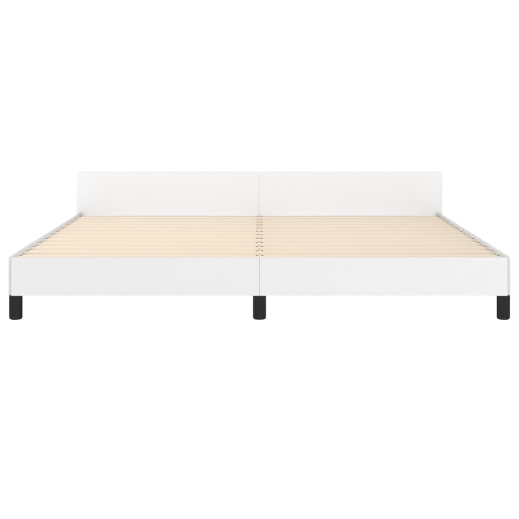 vidaXL Cadre de lit avec tête de lit sans matelas blanc 200x200 cm