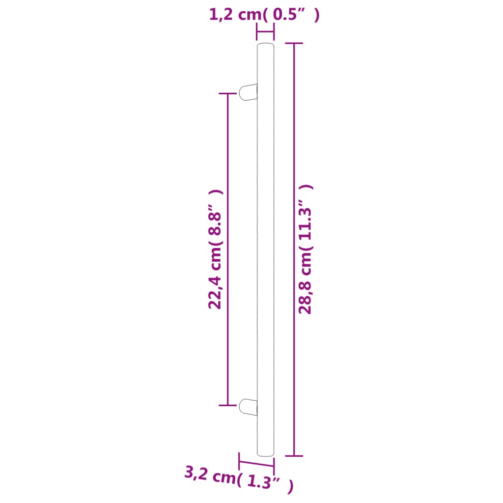 vidaXL Poignées d'armoire 5 pcs bronze 224 mm acier inoxydable