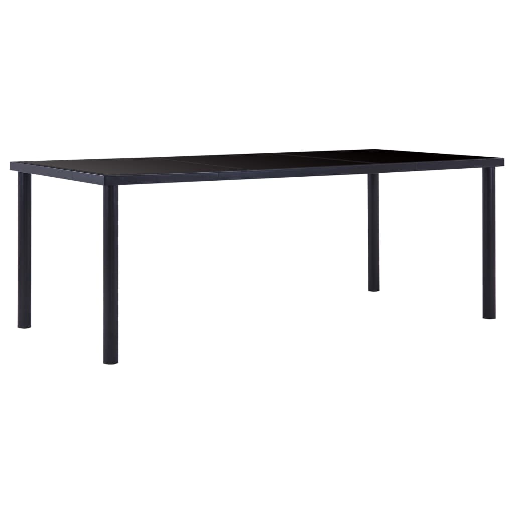 vidaXL Table à manger Noir 200x100x75 cm Verre trempé