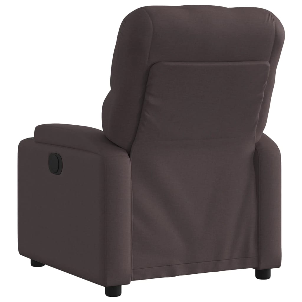 vidaXL Fauteuil inclinable électrique Marron foncé Tissu