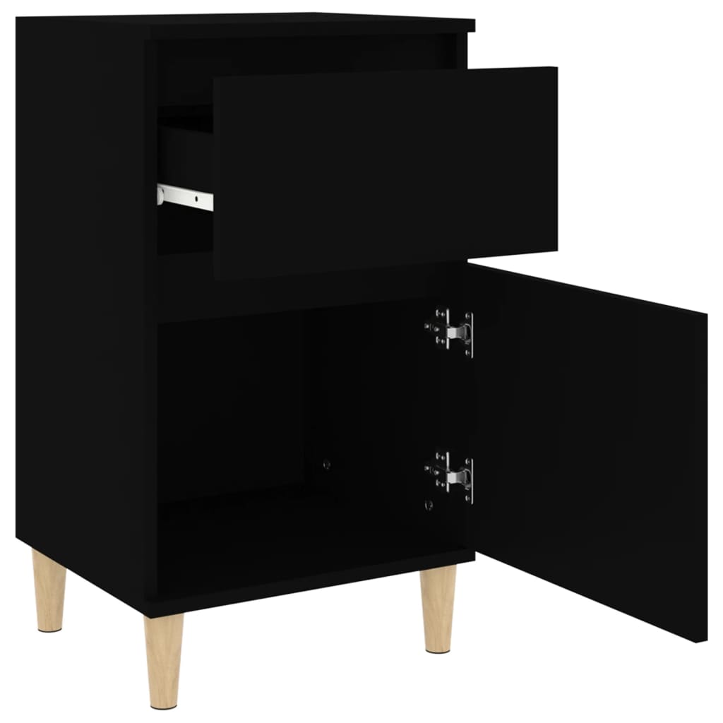 vidaXL Tables de chevet 2 pcs noir 40x35x70 cm